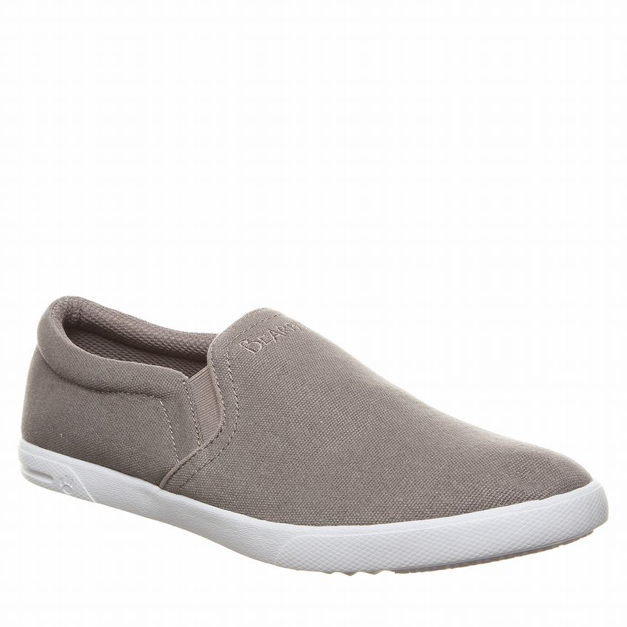 Bearpaw Tallon Slip Ons UK - Men's Shoes Grey ||JUMAXG-287||